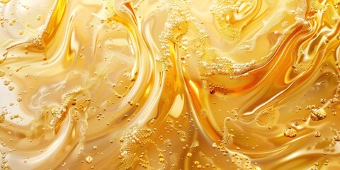 Golden honey swirls background. Abstract design with warm colors.
