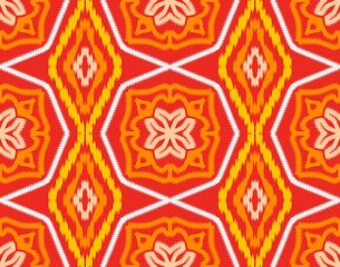 Seamless Ikat ethnic traditional pattern geometric abstract folklore ornament Tribal ethnic...