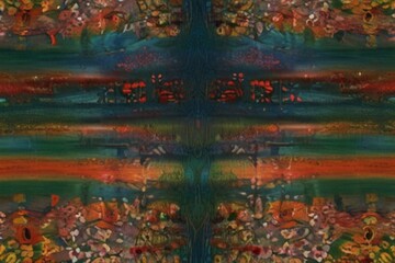 Fototapeta premium Ancient Egyptian linear symmetrical pattern. Dark. Grunge background with stripes.