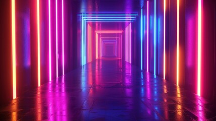 Alive with vivid colors, an abstract neon background dazzles.
