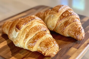 French Pastry Perfection: Homemade Croissants in Natural Light Breakfast Capture