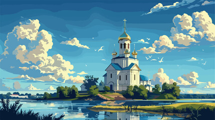 Church of the Intercession on the Nerl in Bogolyubovo - obrazy, fototapety, plakaty