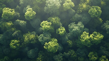 Fototapeta na wymiar Aerial top view of green forest tree and global globe, Tropical rain forest tree ecosystem and healthy environment, Texture and background of green tree forest, Global warming save earth. 