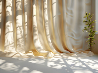 Texture in Light: Sunlight Enhances Wooden Frame Mockups on Gallery Wall - obrazy, fototapety, plakaty
