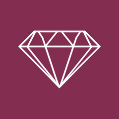 Diamond flat vector icon