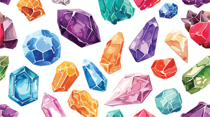 Colorful seamless pattern with gorgeous natural gemstone