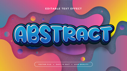 Colorful abstract 3d editable text effect - font style