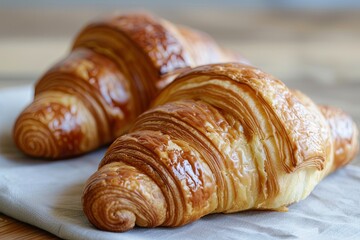 The Art of Croissants: Delicious & Fresh Brunch Scene with Traditional French Pastries