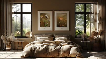 Tranquil Bedroom Design with Luxury Bedding and Nature Views - Cozy Home Decor Inspiration
