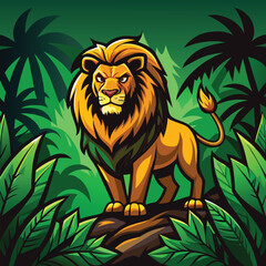 Obraz premium The Lion in the Forest