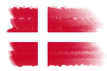 brush flag Denmark transparent background, Denmark brush watercolour flag design template element PNG file Denmark flag