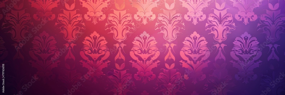 Sticker A textured background with fuchsia damask patterns creates a vintage charm for creative use.