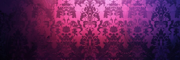 A textured background with fuchsia damask patterns creates a vintage charm for creative use. - obrazy, fototapety, plakaty