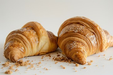 Rustic Morning Joy: Two Croissants and Fresh Bakery Delights