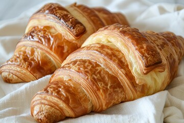 Delicious Duo: Inviting Croissants Brimming with Fresh Bakery Goodness