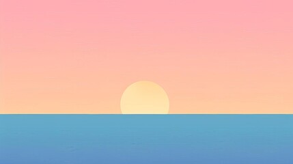 Fototapeta na wymiar minimalist sunset over ocean