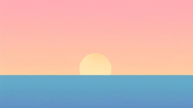 minimalist sunset over ocean