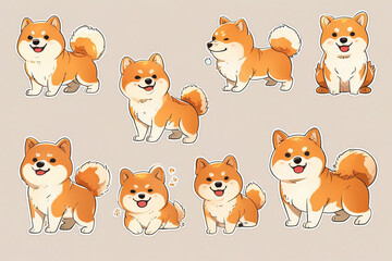 Fototapeta premium Shiba Inu dog sticker