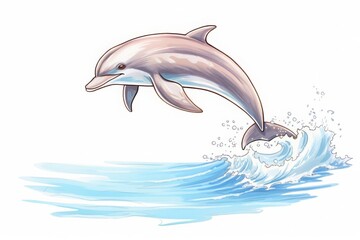 Fototapeta na wymiar silver dolphin jumping waves