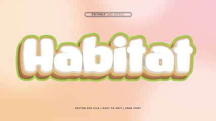 Brown green and white habitat 3d editable text effect - font style