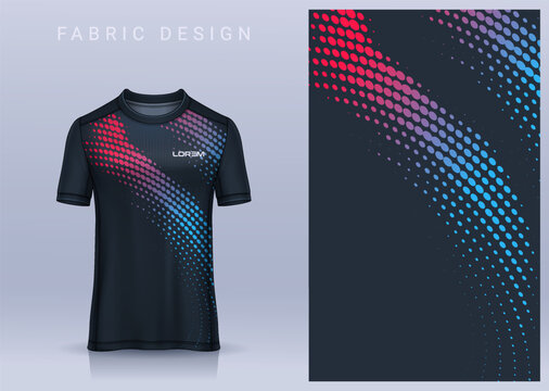 Fabric textile design for Sport t-shirt, Soccer jersey mockup for football club. uniform front view.	