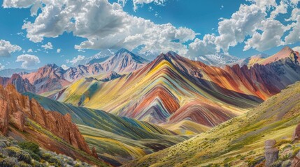 Vinikunka Valley with Rainbow mountains.