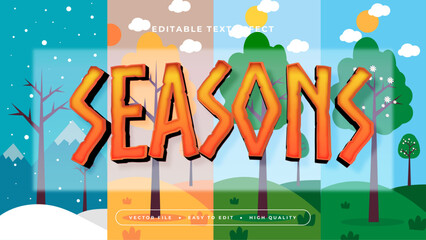 Colorful seasons 3d editable text effect - font style