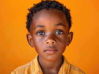 African boy avatar photo with solid background