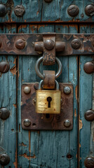 Fototapeta premium Box closed with a padlock.