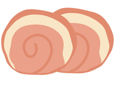 Chashu pork illustration , Japanese chashu recipe isolated on transparent background, ramen topping 2
