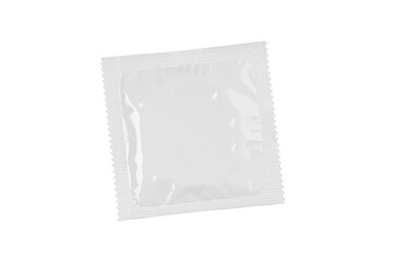 white condom wrapper cut out on transparent background