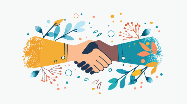 Vector illustration handshake conclusion of a contract