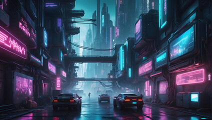 Cyberpunk aesthetics, A cybernetic-themed backdrop evoking the essence of futuristic technology and digital landscapes.