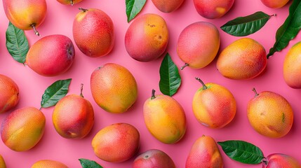 mango on pink background