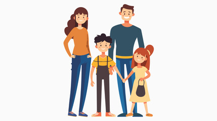 Vector illustration of a happy family mother father d