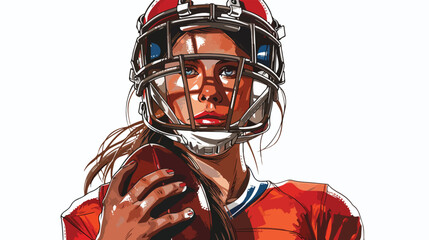 Vector illustration of beautiful young American football