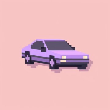 Car pixel vehicle purple transportation.