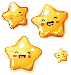 fivepointed cute yellow stars
