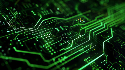 Obraz premium Green abstract technology background