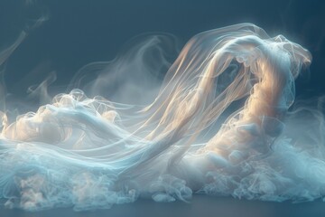 A close up of a wave that is made out of smoke, AI