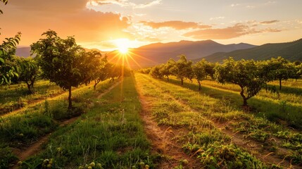 Obraz premium Apricot Harvest at Sunrise