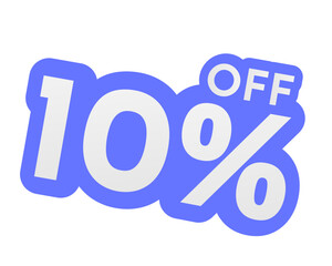 10% discount sale promotion
Stock vector image on white background
Blue color