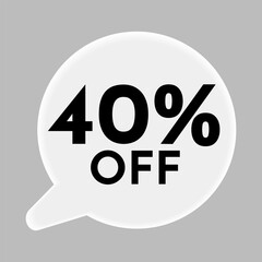 40% 3D discount icon
Sale gray icon for website
3D sale icon with white background