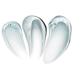 composition of smears of blue cosmetic gel on an empty background