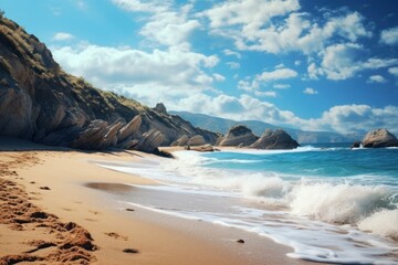Fototapeta premium Greece beach landscape outdoors.