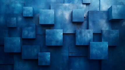 Digital vintage painting Abstract geometric blue
