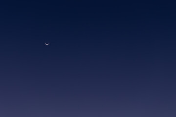 Crescent in the sky at the dawn