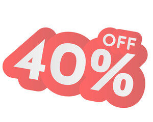 40% discount sale promotion
Stock vector image on white background