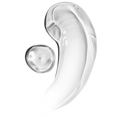 composition of smears of transparent cosmetic gel on an empty background