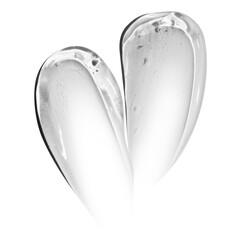 composition of smears of transparent cosmetic gel on an empty background